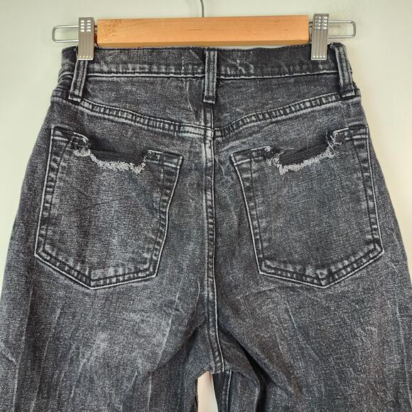 Abercrombie & Fitch Curve Love Ankle Straight Ultra High Rise Jeans 2/26R Black - Picture 5 of 8